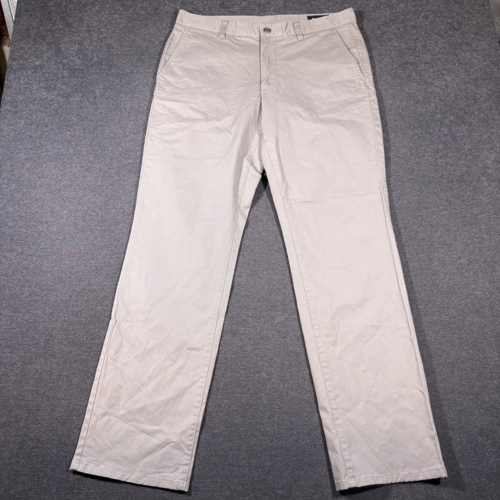Bonobos Chino Pants Mens 35x32 Gray Straight Leg Stretch Casual Workwear Preppy